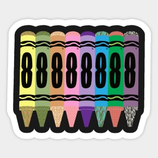 Ocho (8) Pack Crayons Sticker